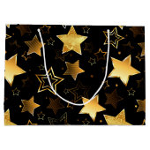 Nahtloses Muster mit goldenen Sternen Große Geschenktüte (Rückseite)