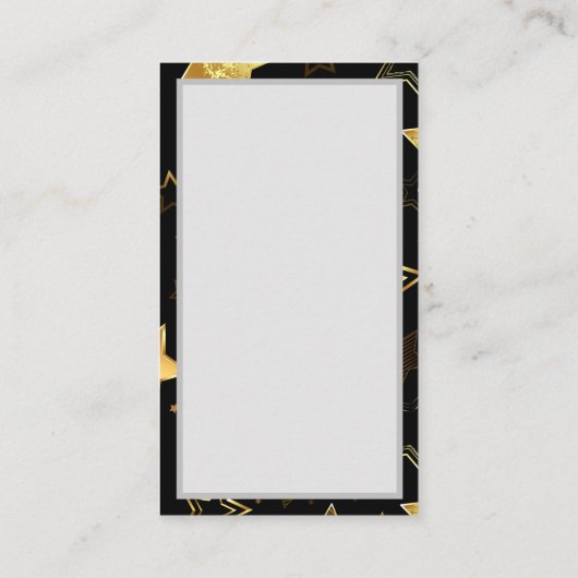 Nahtloses Muster mit goldenen Sternen Hinweiskarte (Rückseite)