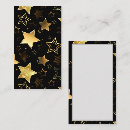 Nahtloses Muster mit goldenen Sternen Hinweiskarte (Vorne/Hinten)