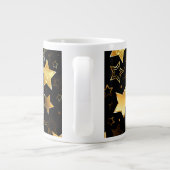 Nahtloses Muster mit goldenen Sternen Jumbo-Tasse (Rückseite)