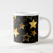Nahtloses Muster mit goldenen Sternen Jumbo-Tasse (Rechts)