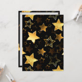 Nahtloses Muster mit goldenen Sternen Karte (Vorderseite/Rückseite Beispiel)