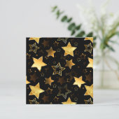 Nahtloses Muster mit goldenen Sternen Karte (Stehend Vorderseite)