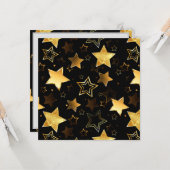 Nahtloses Muster mit goldenen Sternen Karte (Vorderseite/Rückseite Beispiel)
