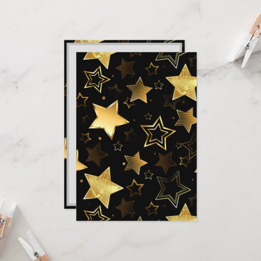 Nahtloses Muster mit goldenen Sternen Karte (Vorderseite/Rückseite Beispiel)