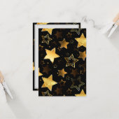 Nahtloses Muster mit goldenen Sternen Karte (Vorderseite/Rückseite Beispiel)
