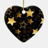 Nahtloses Muster mit goldenen Sternen Keramik Ornament (Hinten)