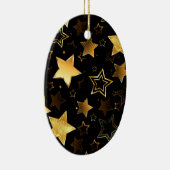 Nahtloses Muster mit goldenen Sternen Keramik Ornament (Rechts)
