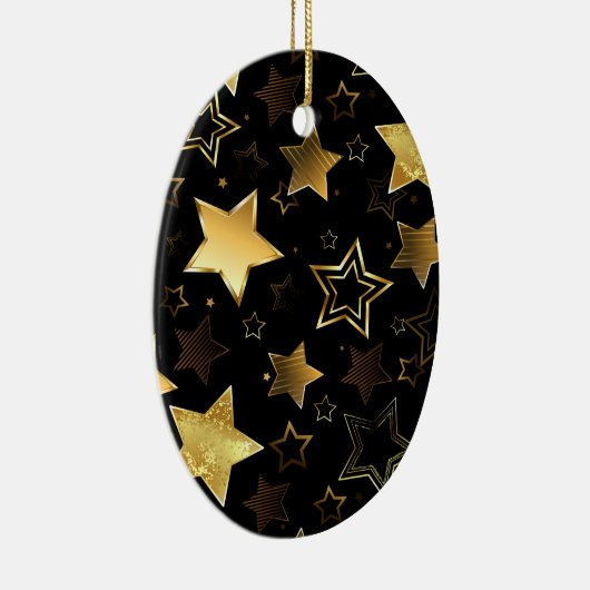 Nahtloses Muster mit goldenen Sternen Keramik Ornament (Rechts)