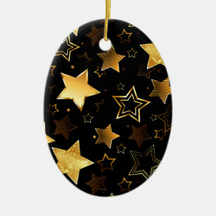 Nahtloses Muster mit goldenen Sternen Keramik Ornament
