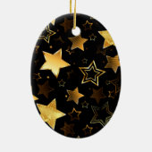 Nahtloses Muster mit goldenen Sternen Keramik Ornament (Hinten)