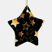 Nahtloses Muster mit goldenen Sternen Keramik Ornament (Rechts)