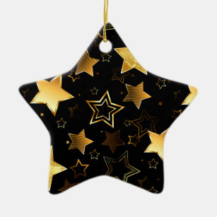 Nahtloses Muster mit goldenen Sternen Keramik Ornament