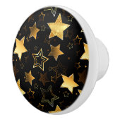 Nahtloses Muster mit goldenen Sternen Keramikknauf (Rechts)