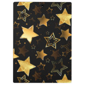 Nahtloses Muster mit goldenen Sternen Klemmbrett (Rückseite)