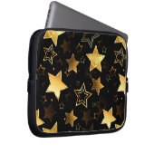 Nahtloses Muster mit goldenen Sternen Laptopschutzhülle (Vorne Rechts)