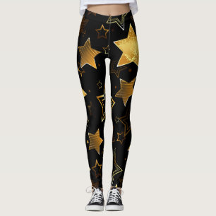 Nahtloses Muster mit goldenen Sternen Leggings