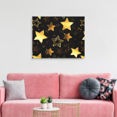 Nahtloses Muster mit goldenen Sternen Leinwanddruck (Insitu (Wohnzimmer))