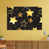 Nahtloses Muster mit goldenen Sternen Leinwanddruck (Insitu (Wohnzimmer))