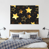 Nahtloses Muster mit goldenen Sternen Leinwanddruck (Insitu (Schlafzimmer))