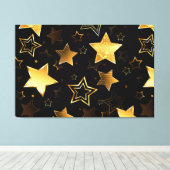 Nahtloses Muster mit goldenen Sternen Leinwanddruck (Insitu (Holzboden))