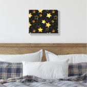 Nahtloses Muster mit goldenen Sternen Leinwanddruck (Insitu (Schlafzimmer))