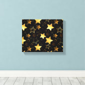 Nahtloses Muster mit goldenen Sternen Leinwanddruck (Insitu (Holzboden))