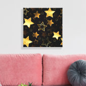 Nahtloses Muster mit goldenen Sternen Leinwanddruck (Insitu (Wohnzimmer))