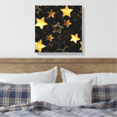 Nahtloses Muster mit goldenen Sternen Leinwanddruck (Insitu (Schlafzimmer))