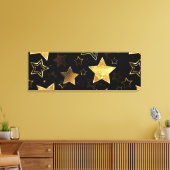 Nahtloses Muster mit goldenen Sternen Leinwanddruck (Insitu (Wohnzimmer))