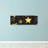 Nahtloses Muster mit goldenen Sternen Leinwanddruck (Insitu (Holzboden))