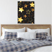 Nahtloses Muster mit goldenen Sternen Leinwanddruck (Insitu (Schlafzimmer))