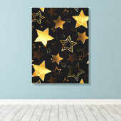 Nahtloses Muster mit goldenen Sternen Leinwanddruck (Insitu (Holzboden))