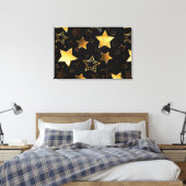 Nahtloses Muster mit goldenen Sternen Leinwanddruck (Insitu (Schlafzimmer))