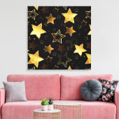 Nahtloses Muster mit goldenen Sternen Leinwanddruck (Insitu (Wohnzimmer))
