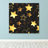 Nahtloses Muster mit goldenen Sternen Leinwanddruck (Insitu (Holzboden))