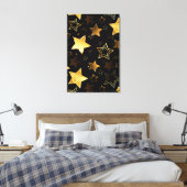 Nahtloses Muster mit goldenen Sternen Leinwanddruck (Insitu (Schlafzimmer))