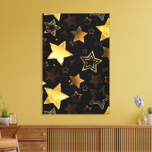 Nahtloses Muster mit goldenen Sternen Leinwanddruck (Insitu (Wohnzimmer))
