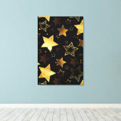 Nahtloses Muster mit goldenen Sternen Leinwanddruck (Insitu (Holzboden))