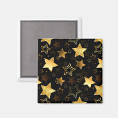 Nahtloses Muster mit goldenen Sternen Magnet (Vorderseite/Rückseite)