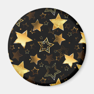Nahtloses Muster mit goldenen Sternen Magnet