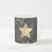 Nahtloses Muster mit goldenen Sternen Mattglastasse (VorderseiteRechts)