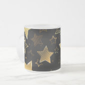 Nahtloses Muster mit goldenen Sternen Mattglastasse (Vorderseite Links)