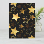 Nahtloses Muster mit goldenen Sternen Menükarte (Stehend Vorderseite)
