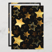 Nahtloses Muster mit goldenen Sternen Menükarte (Vorne/Hinten)