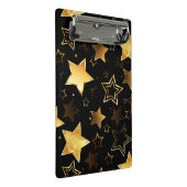 Nahtloses Muster mit goldenen Sternen Mini Klemmbrett (Schrägansicht)