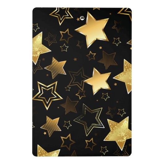 Nahtloses Muster mit goldenen Sternen Mini Klemmbrett (Rückseite)