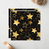 Nahtloses Muster mit goldenen Sternen Mitteilungskarte (Vorderseite/Rückseite Beispiel)