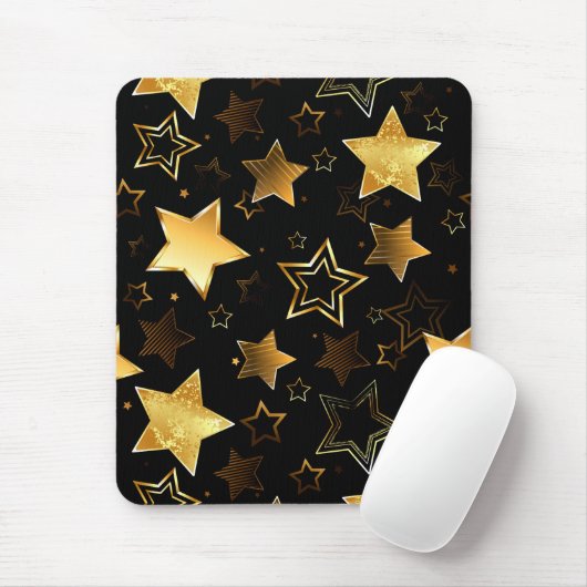 Nahtloses Muster mit goldenen Sternen Mousepad (Mit Mouse)