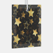 Nahtloses Muster mit goldenen Sternen Ornament Aus Glas (Vorderseite Rechts)